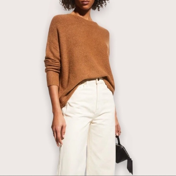 ALICE + OLIVIA | LIKE NEW Women’s Roma Boucle Pullover Sweater Cognac Small - Picture 1 of 5